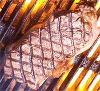 Excellent Beef Strip Steak with correct diamond pattern grill marks