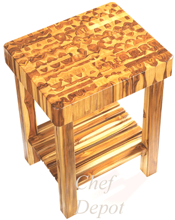 Teak Butcher Block Cart