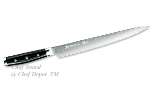 Yaxell 101 layered Damascus Slicer Knife, Handmade in Seki City Japan