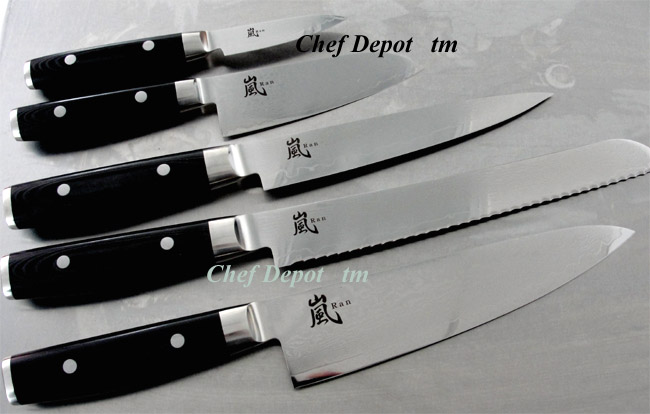 Yaxell Damascus Knife Set, Handmade in Seki City Japan