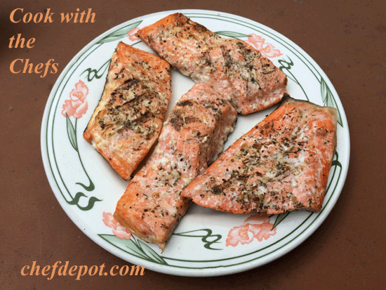 Grilled Salmon, no bones in them