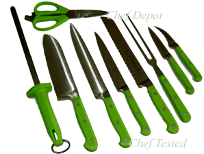 Mundial Green Forged knife Set