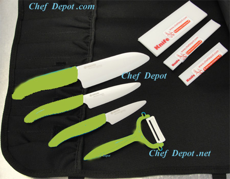 Eco Green Ceramic Kyocera Knife Set On Sale