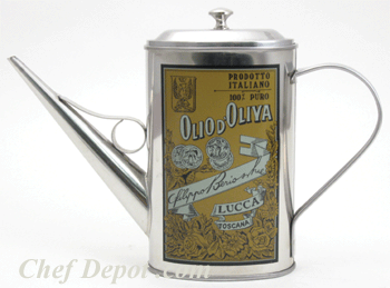 Stainless Steel Olive Oil Can with tapered slow pouring spout