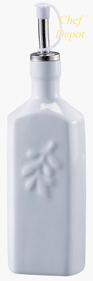Ceramic olive oil bottle with pour spout