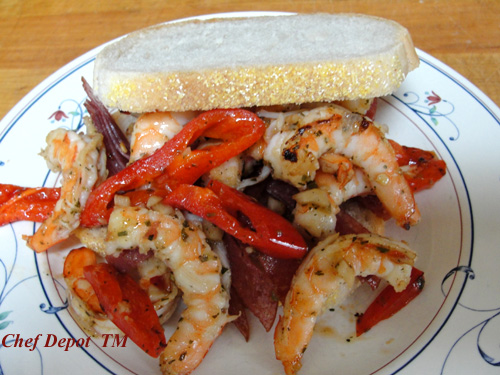 shrimp pepper sandwich