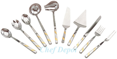 Stainless Steel/Gold Serving Utensils