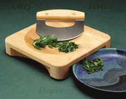 Mezzaluna Knife with Maple Bowl