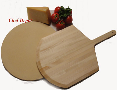 Heavy Duty Pizza Stone & Pizza Peel Set