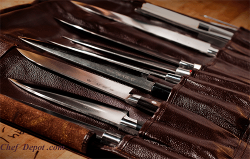 Inside a Buffalo Leather Knife Case with canvas liner