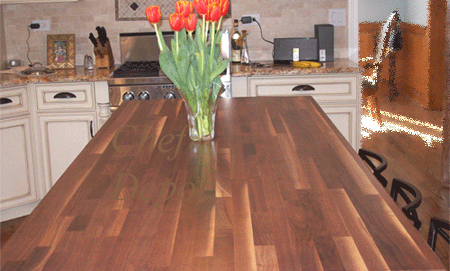 Edge grain Walnut Wood Kitchen Counter Top