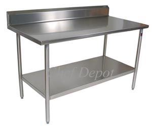 Cucina Tavolo Stainless Steel Table - with riser (backsplash) 