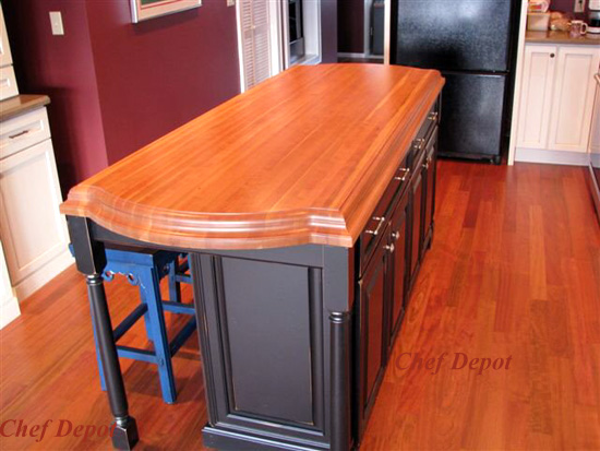 Ogee Edge Lyptus Wood Kitchen Island Top