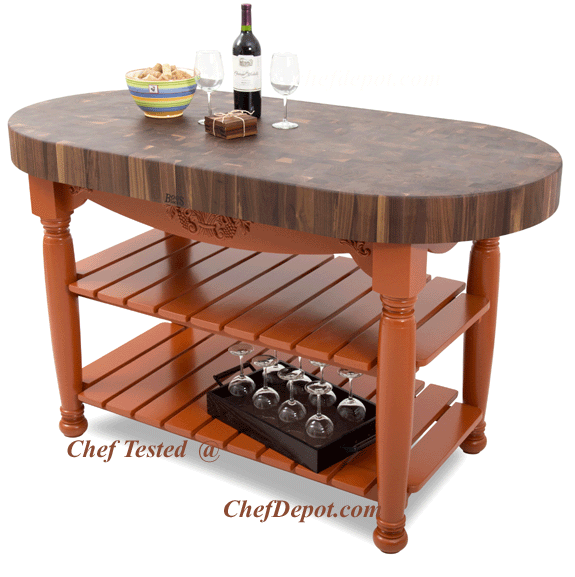 American Heritage Walnut Harvest Table - pictured in orange