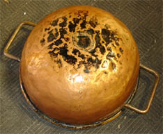 old copper candy pot