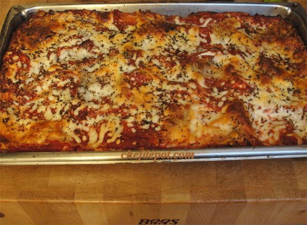 Lasagna in our Heavy Duty Hotel Pans