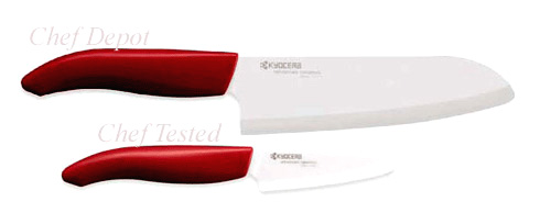 Ceramic Santoku Knife and Paring Knife Gift Set