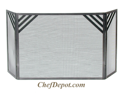 Wrought Iron Steel fireplace screen is made in USA