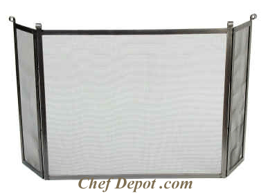Wrought Iron Steel fireplace screen is made in USA