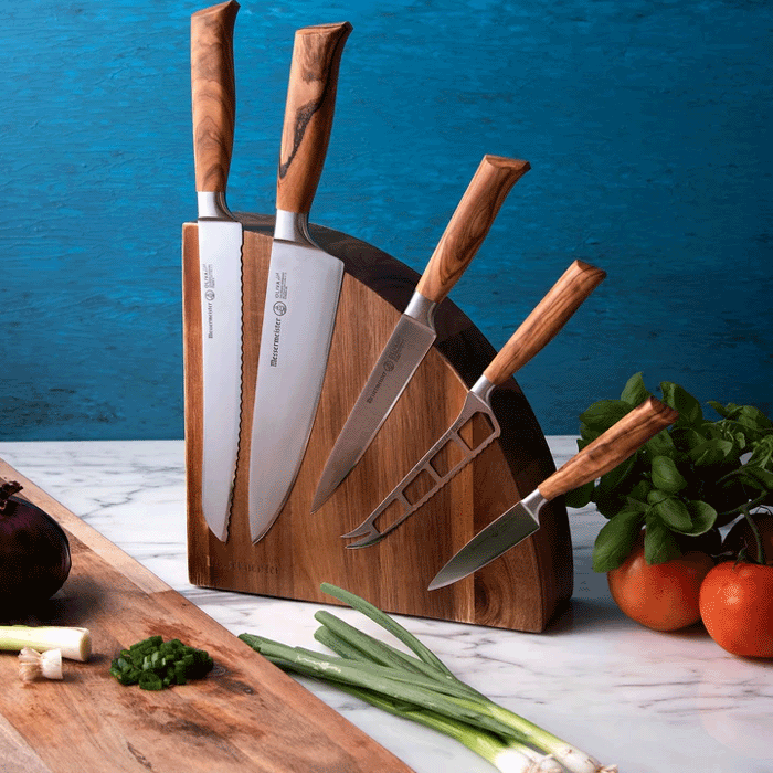 Olive Wood handles Forged Knife set