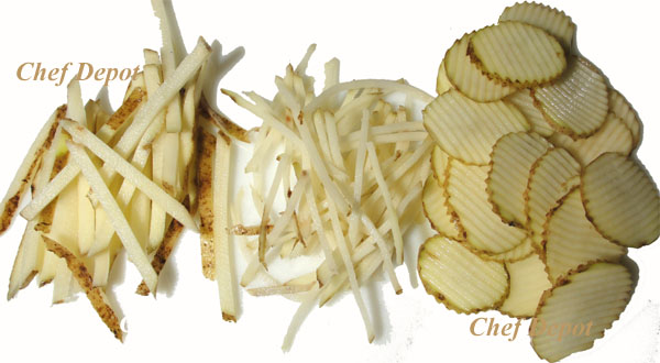 simple sliced and french fry cut potatoes