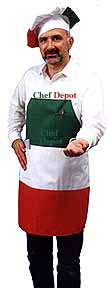 Italian Chef Hat and Striped Apron